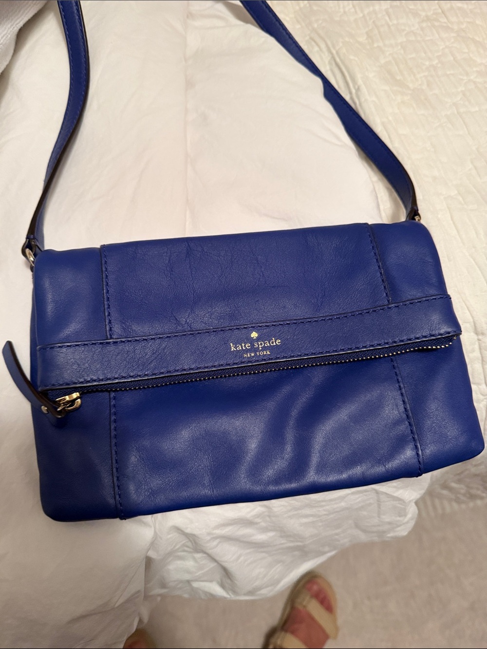 kate spade cobalt blue leather crossbody bag